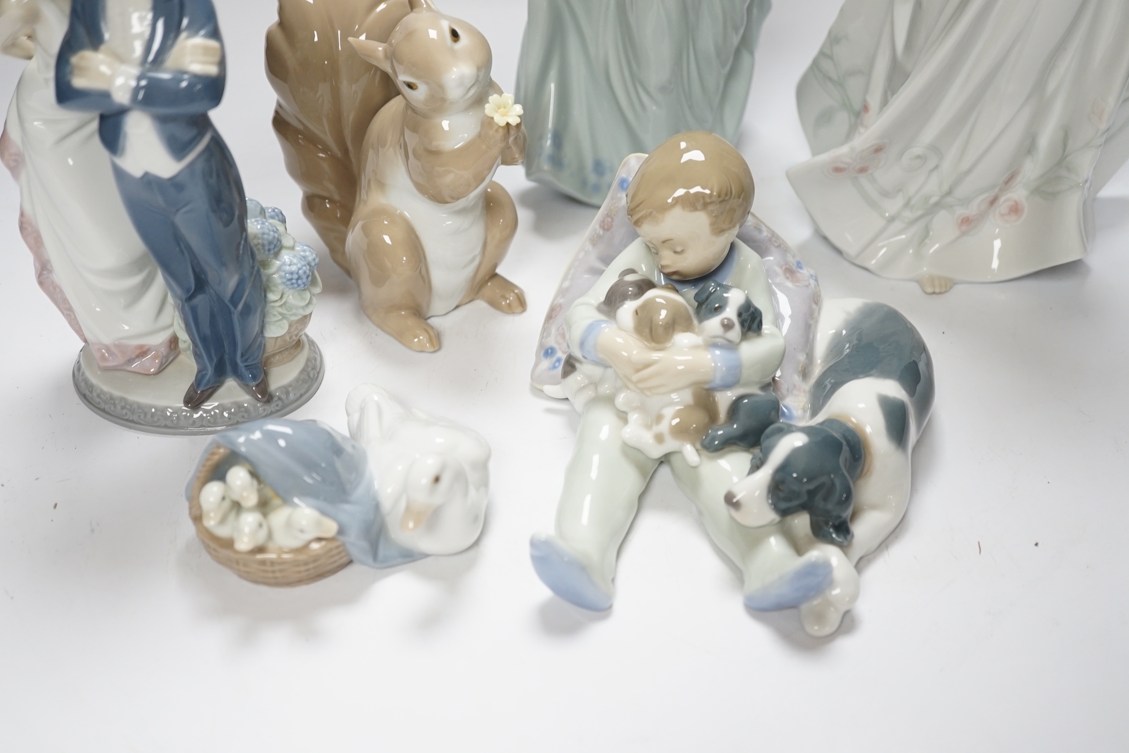 Six Lladro figure groups, Treasures of The Earth, Spring Enchantment, Sweet Dreams, Would You Be Mine, Let’s Make Up and Duckling, all boxed (6)